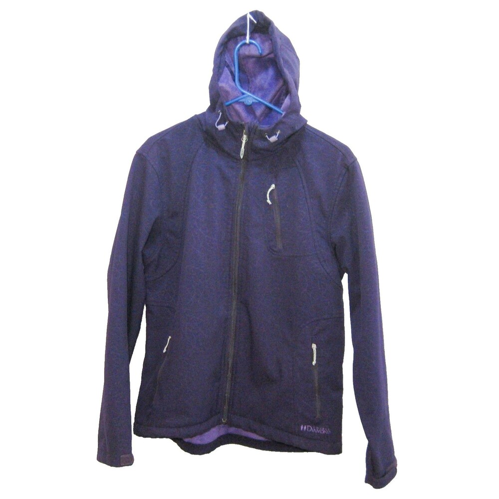DOUBLE DIAMOND Women's (Size Large) Purple Winter Jacket Coat Hooded Raincoat